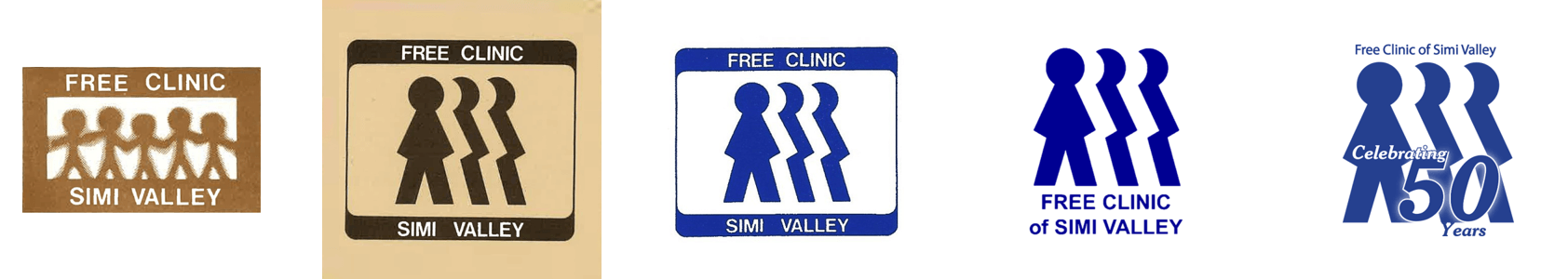 Historical logos of the Free Clinic of Simi Valley